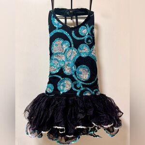 Weissman Black Sequin Dance Costume Jazz Tap Competition Dress LC
